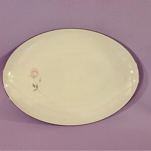 Vintage Sango China Japan Rosanne 6176 Pink Rose 12” Oval Serving Platter